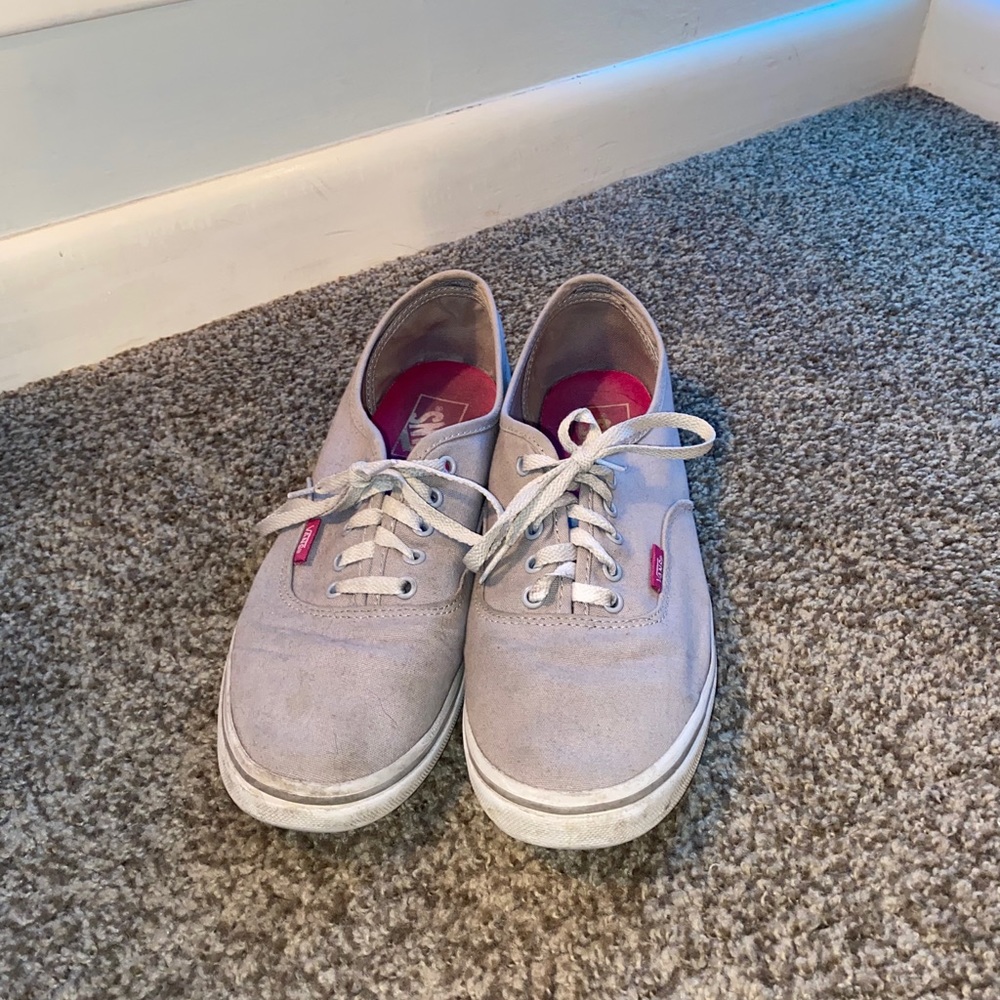 Pink and white vans